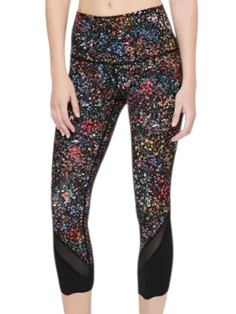 Lululemon Wunder Under Crop II Scallop Women 6 Floral Sport Backdrop